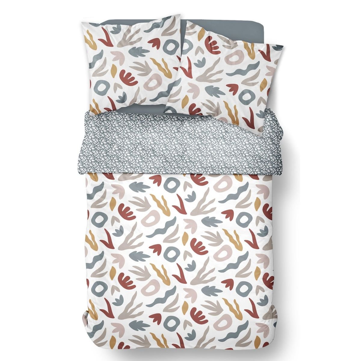 Parure de lit imprimé Graphique coton SUNSHINE GASTON blanc, TODAY