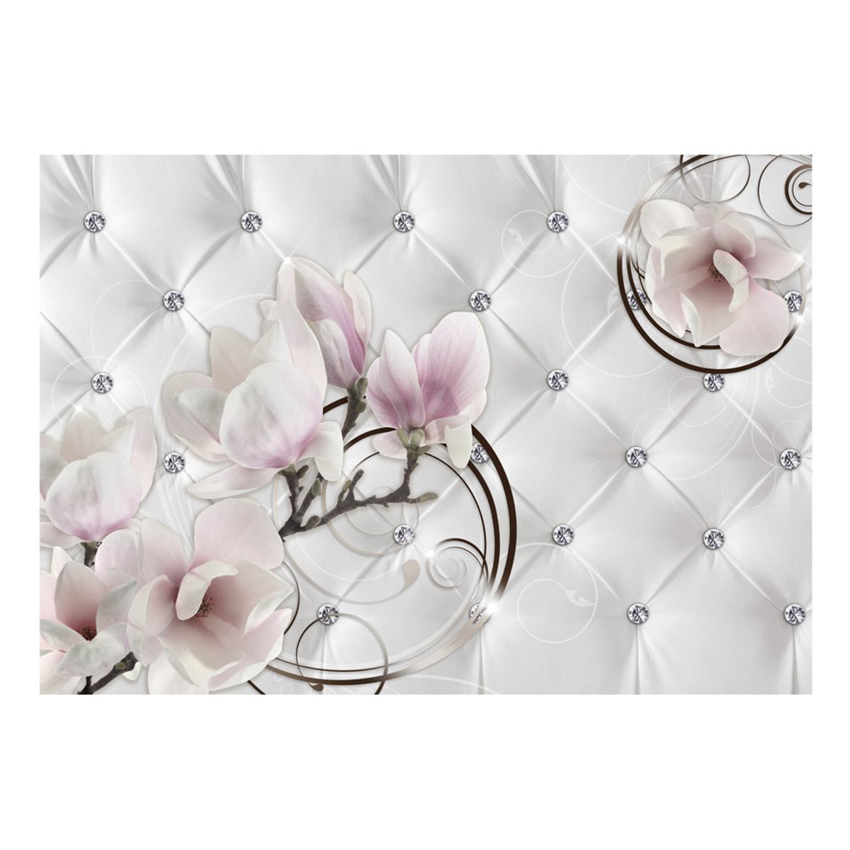 Papier peint intissé panoramique Fleurs Flower Luxury rose, EDEN