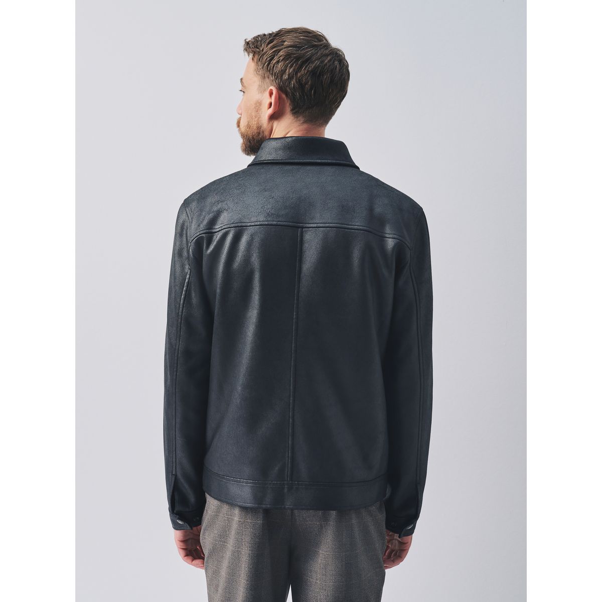 Veste en similicuir zippée noir, NEXT