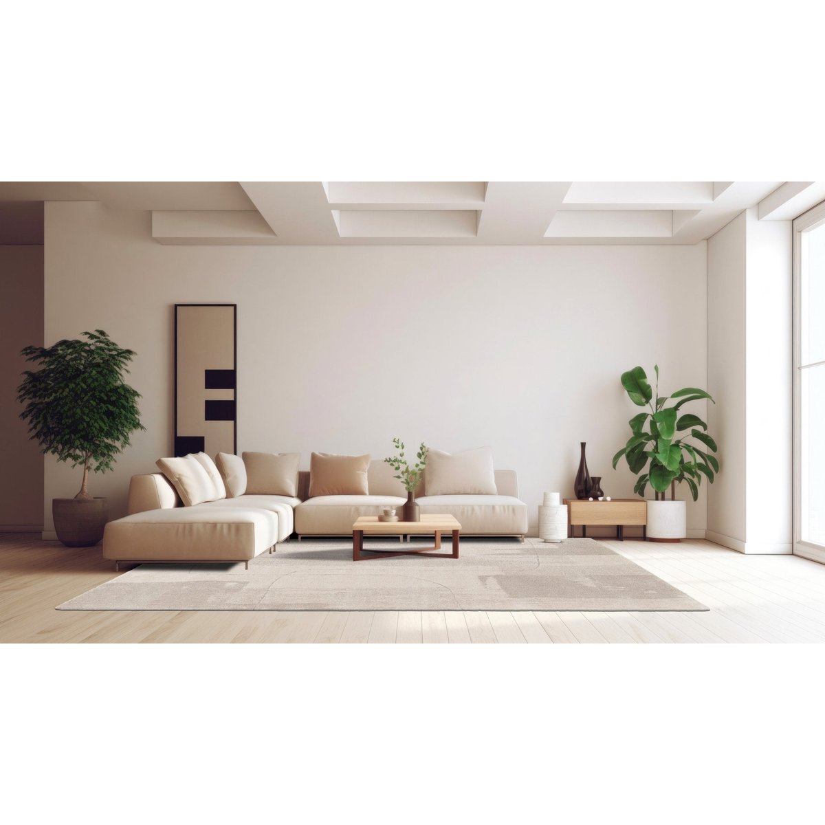 Tapis ultra doux et design ENIGMA lin, AFK LIVING