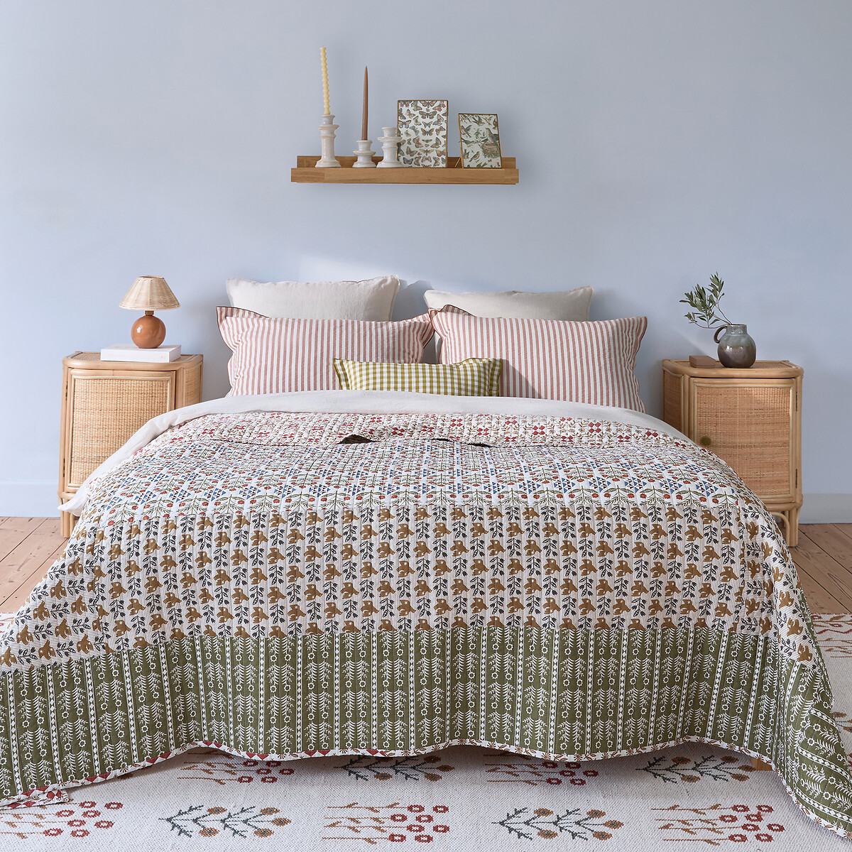 Colcha de algodón acolchado, estampada, Rosarius estampado, LA REDOUTE INTERIEURS