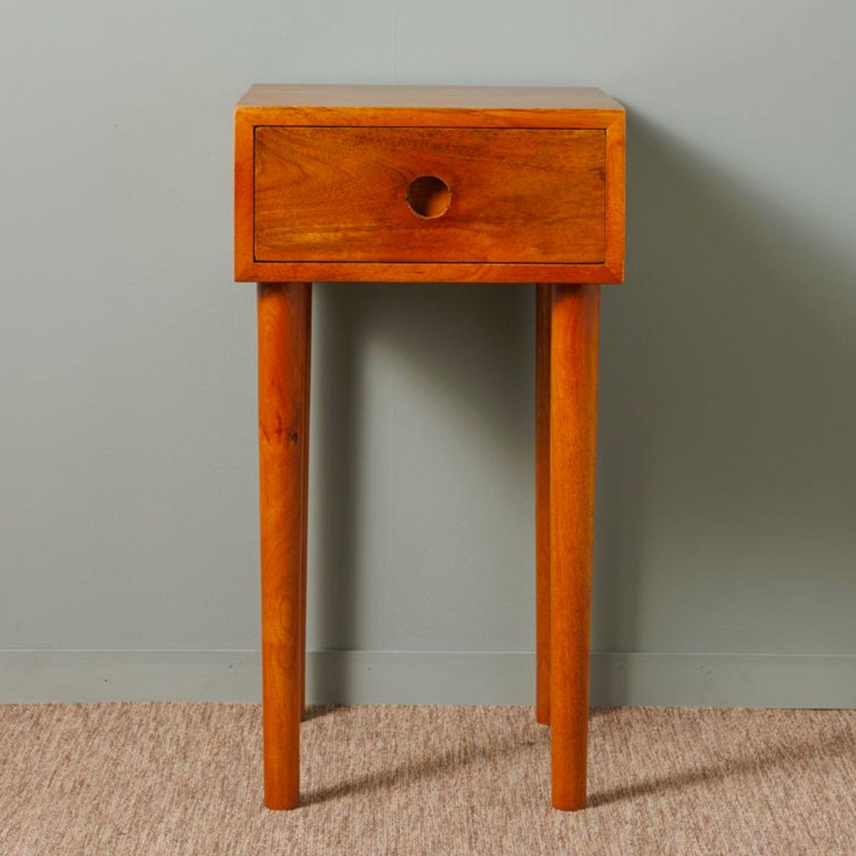 Table de chevet en bois de manguier 1 tiroir 31x35x58cm bois, WADIGA