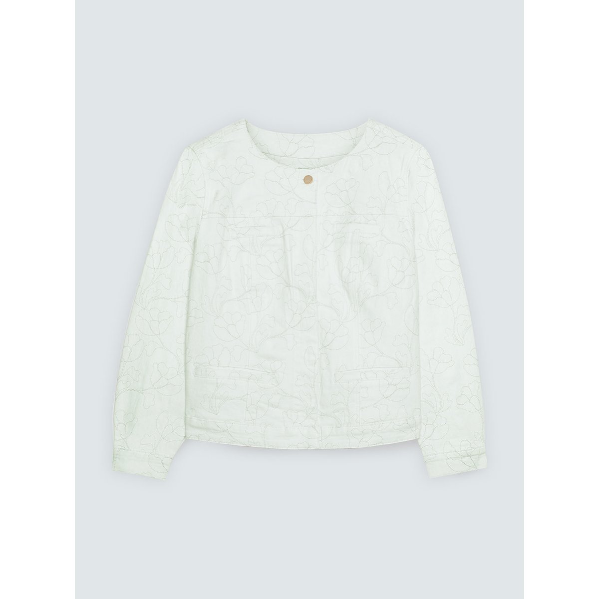Veste blanche avec broderie florale blanc, FIORELLA RUBINO