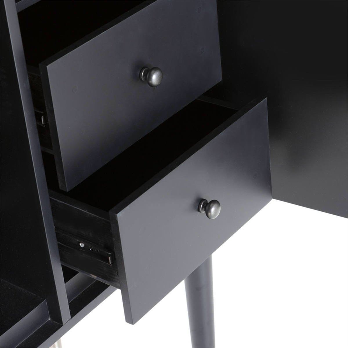 Meuble bar bois et miroir style glamour noir et miroir, RECOLLECTION