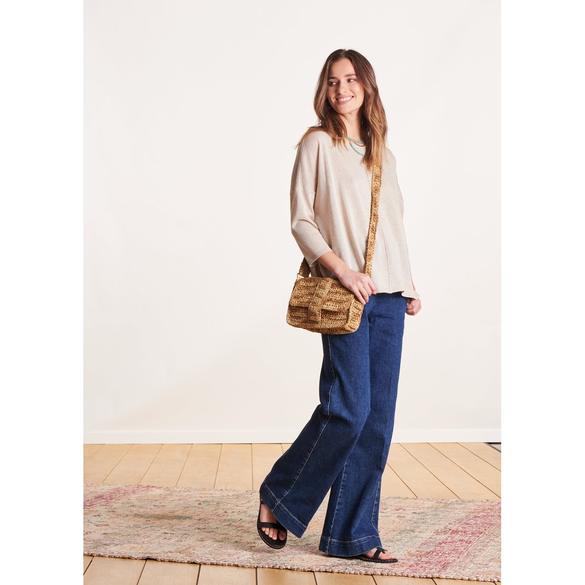 Pull manches 3/4 oversize dore, LA FEE MARABOUTEE