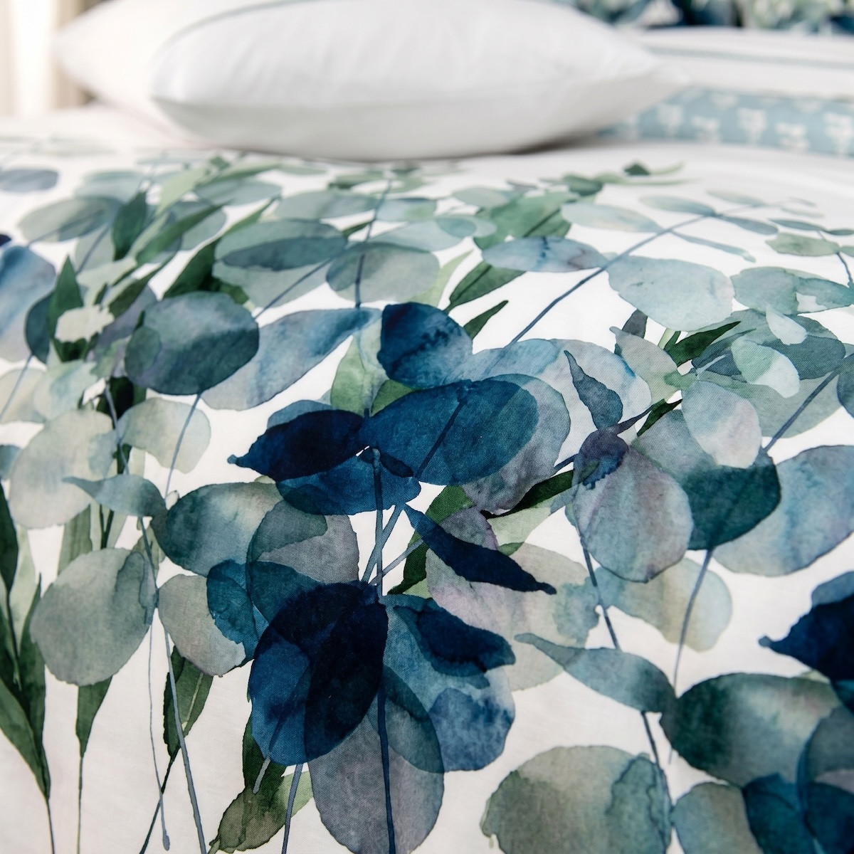 Housse De Couette   Percale De Coton - EUCALYPTUS vert, TRADITION DES VOSGES