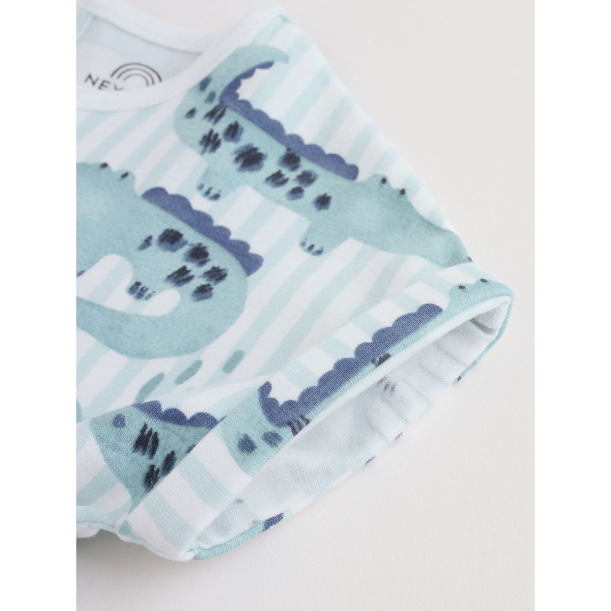Lot de 3 grenouillères en jersey bébé popper imprimé animal aquarelle bleue, NEXT