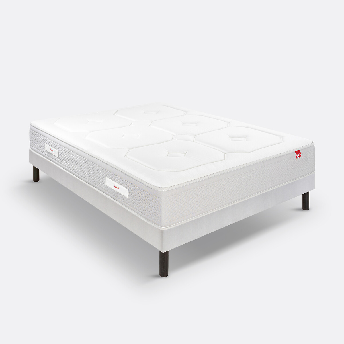 Matelas 700 ressorts ensachés 3 zones, Beau Séjour blanc/gris souris, EPEDA