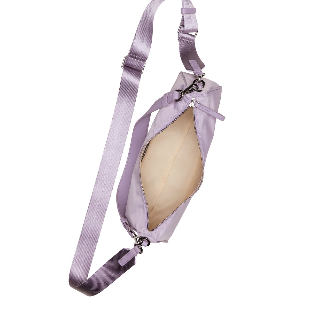 Sac à bandoulière medium en matériau recyclé lilas, MARC O'POLO