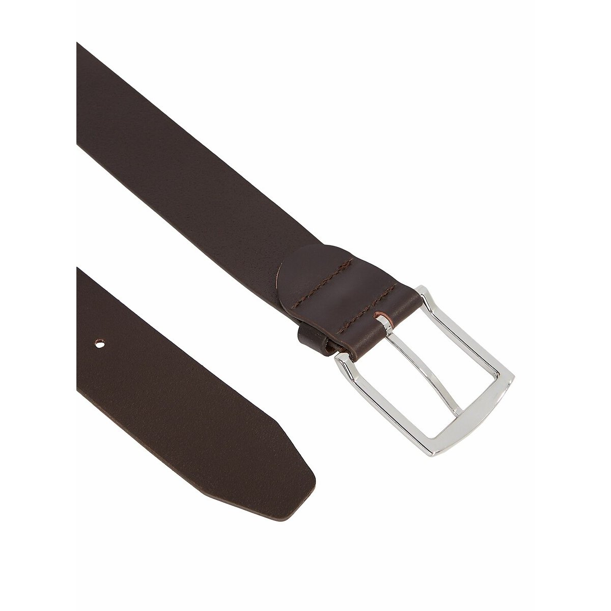 Ceinture large en cuir New Denton 4 cm marron foncé, TOMMY HILFIGER