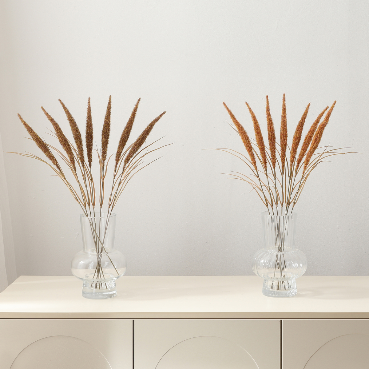 Bouquet de pampa 7 tiges artificielle H50 marron, SIA DECO