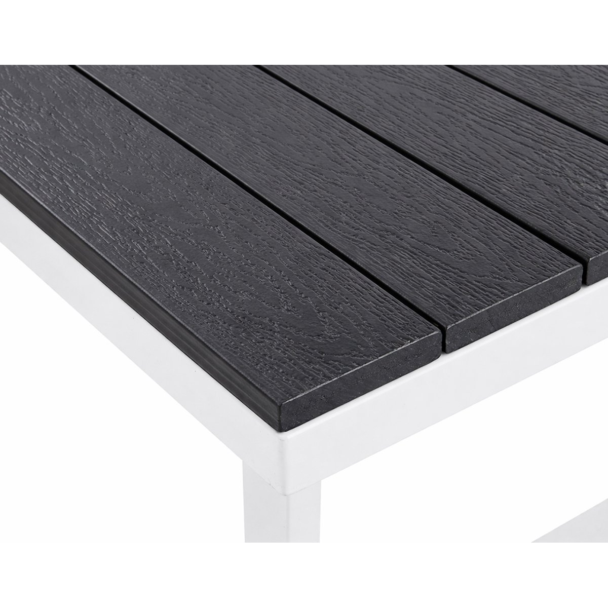 Salon de jardin d'angle 5pl et table, acier, KONNA beige/blanc, BEST MOBILIER