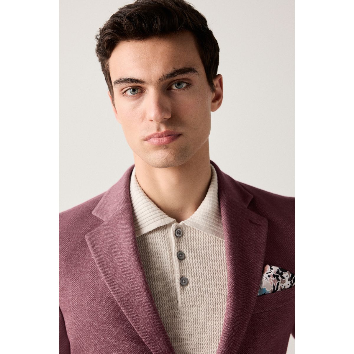 Blazer slim en jersey à chevrons rose, NEXT