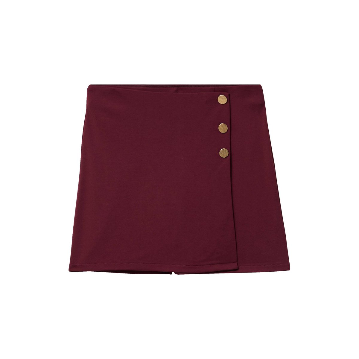 Jupe-short trapèze en maille bordeaux, CACHE CACHE
