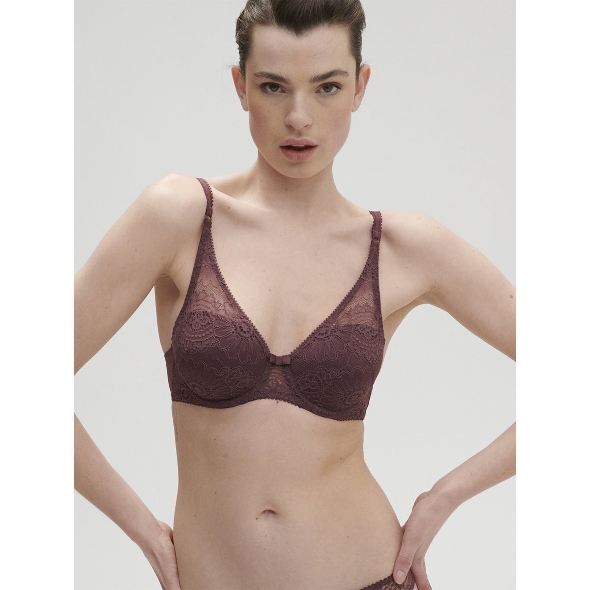 Soutien-gorge décolleté carré en spacer 3D, EMBLÈME marron, SIMONE PERELE