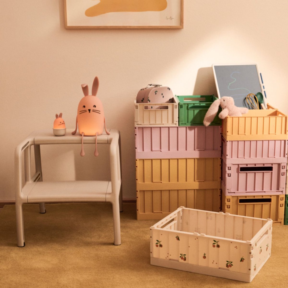 Lot de 2 caisses de rangement Weston S rose, LIEWOOD