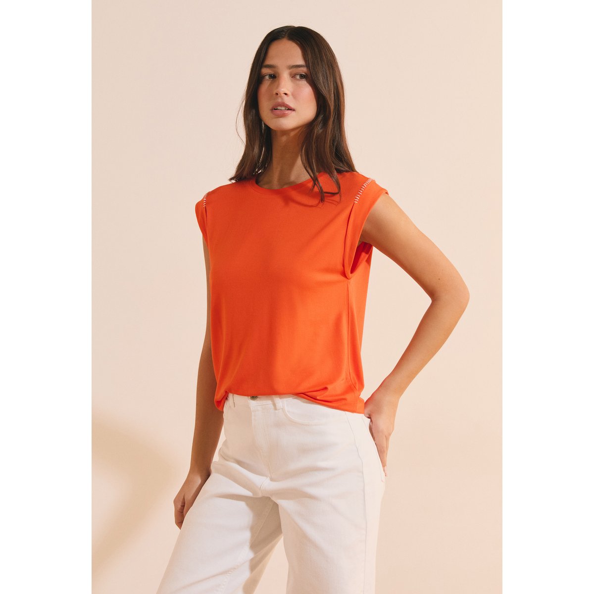 T-shirt sans manches ARNAUD TS orange, ETAM
