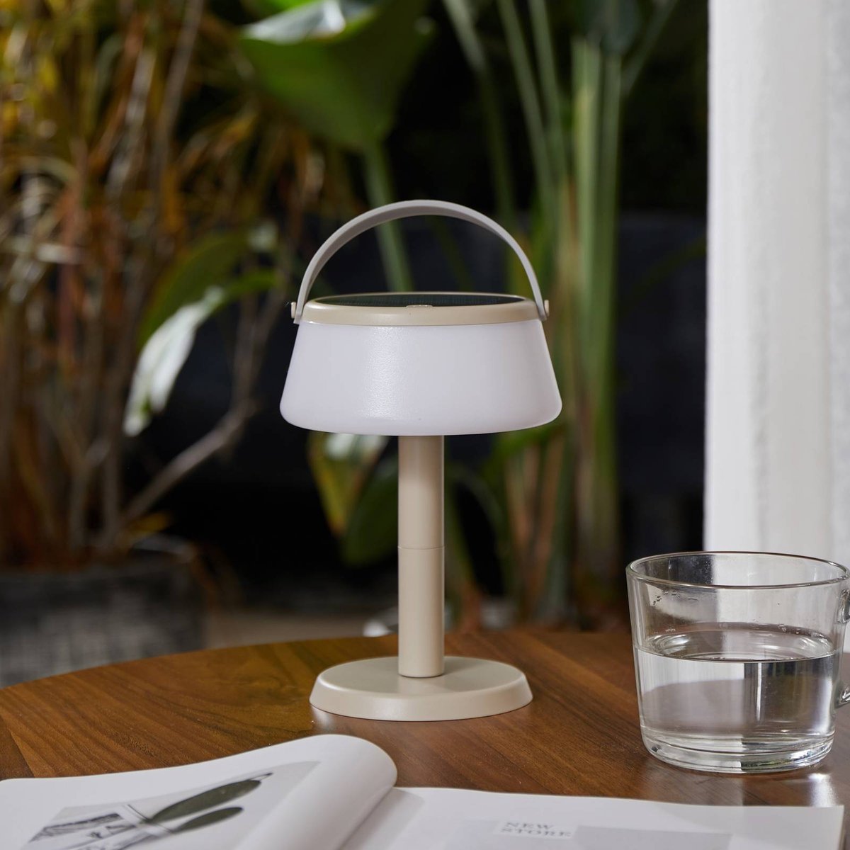 Luminaire de terrasse  moderneLED, Mikkel beige sable, blanc, LINDBY