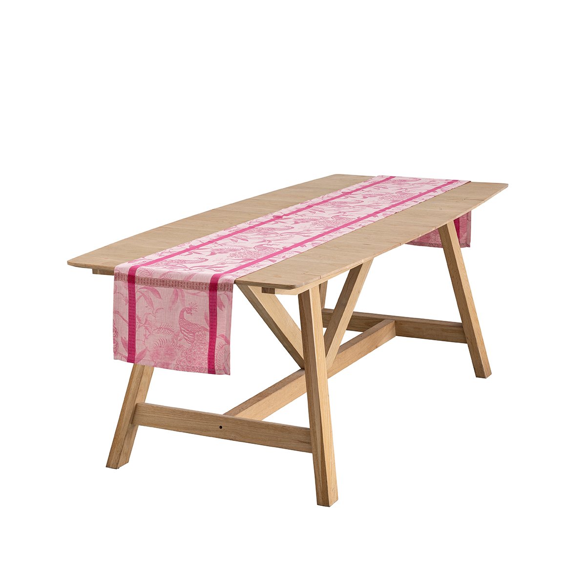 Chemin de table en Lin, À L'ORANGERIE magnolia, LE JACQUARD FRANCAIS