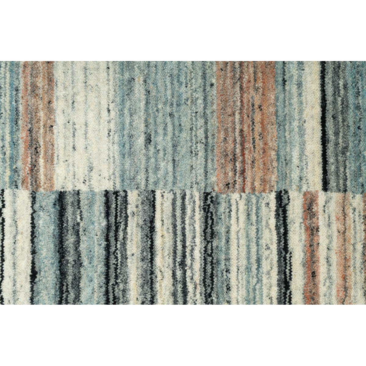 Tapis gabbeh Memu, fait main en laine gris, THEKO