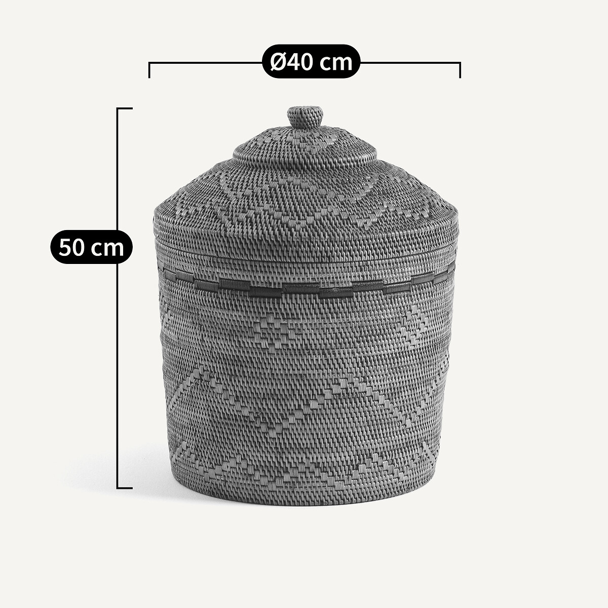 Brazil 50cm Woven Bamboo & Rattan Basket brown, AM.PM