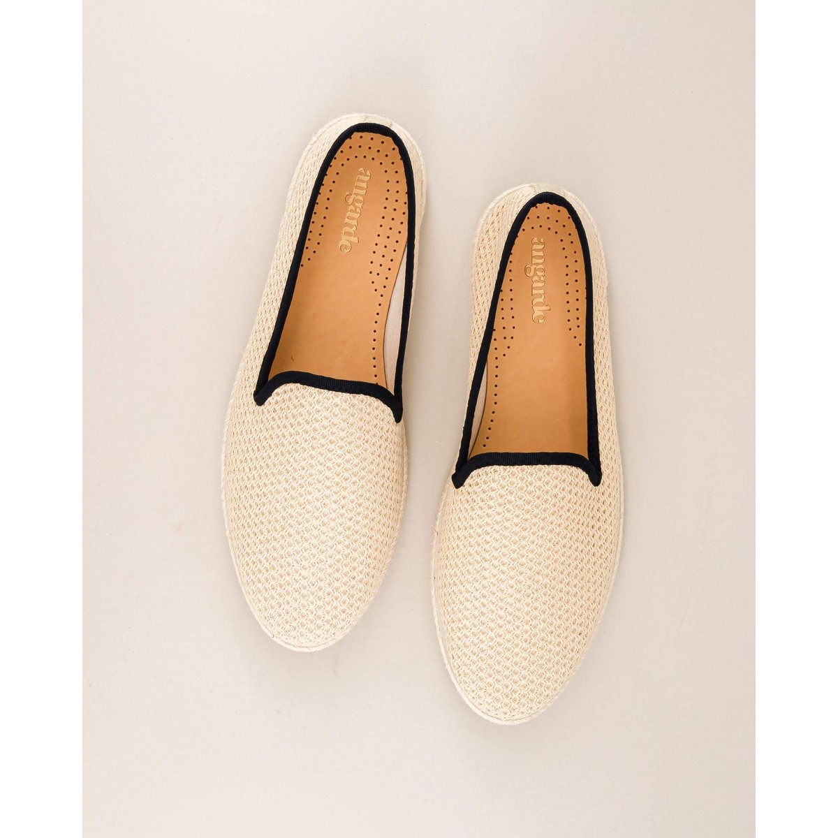 Espadrille coton CENITZ beige marine, ANGARDE