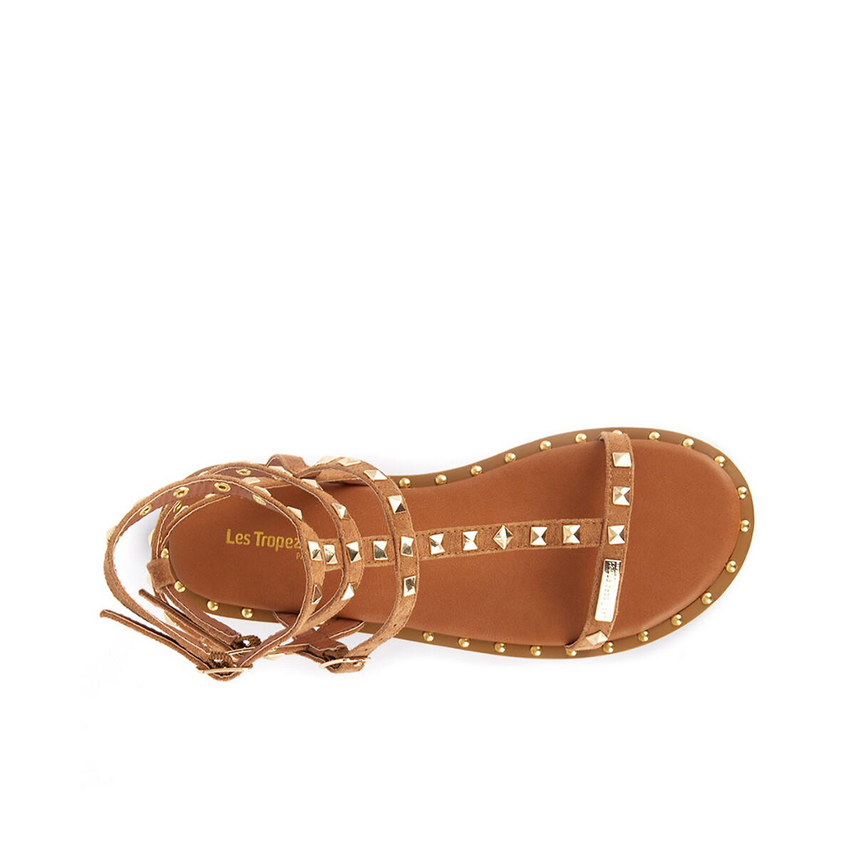 Coralie Leather Sandals tan, LES TROPEZIENNES PAR M.BELARBI