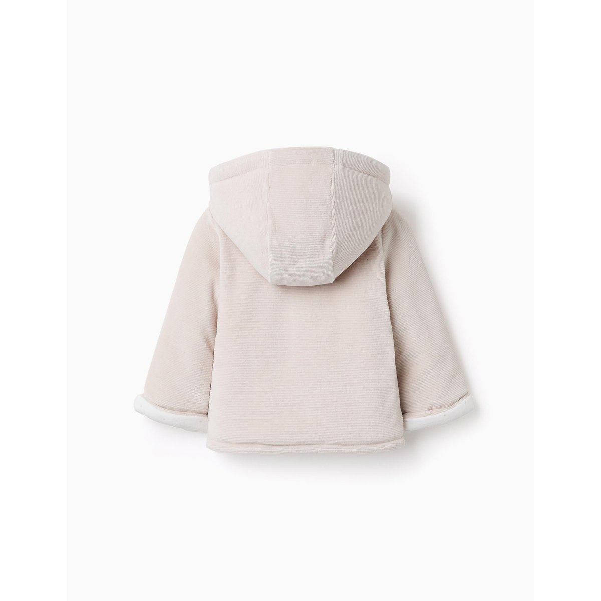 Veste matelassée en velours avec capuche et doublure gris clair, ZIPPY