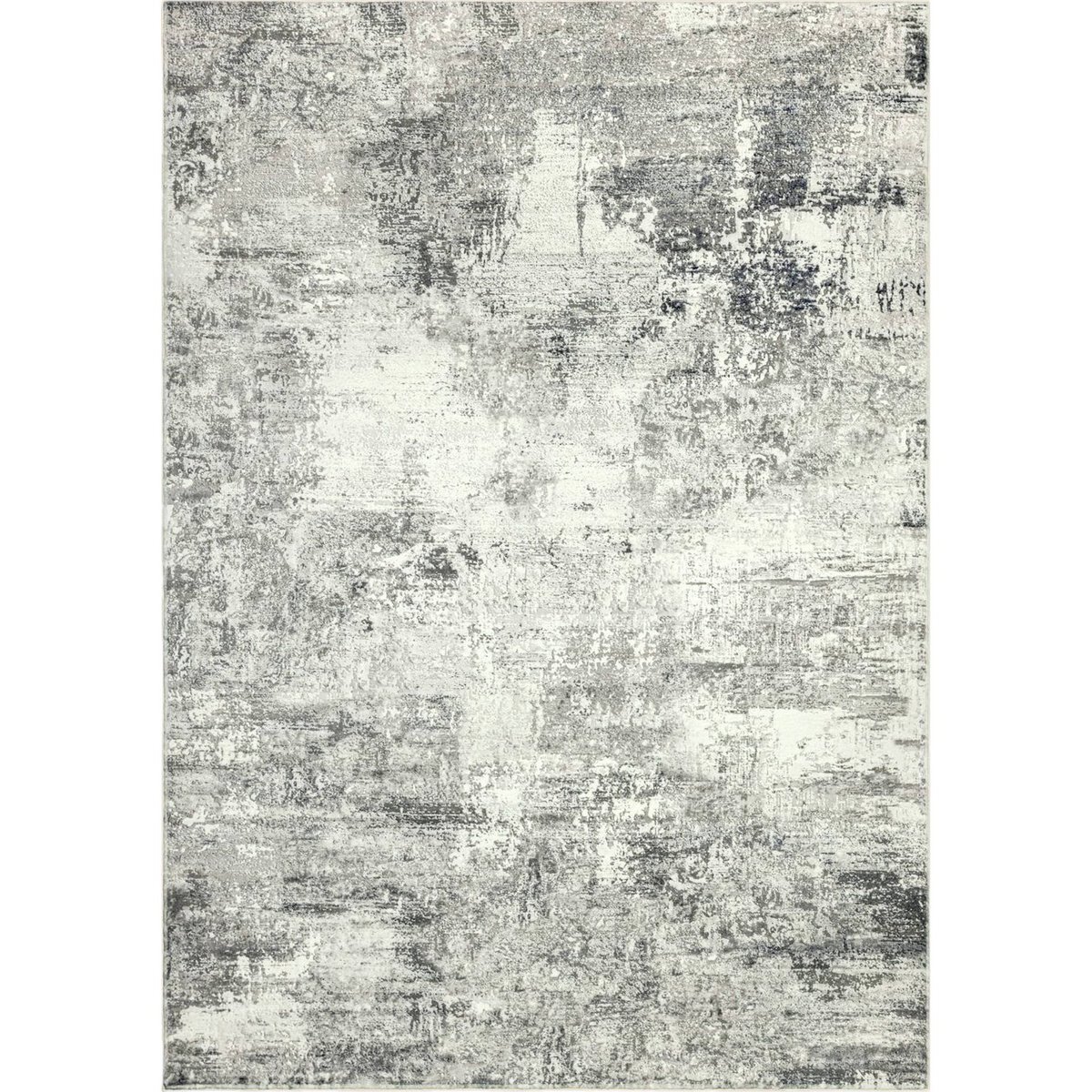 Tapis rectangulaire à poil court gris clair effet béton patiné, ARTE ESPINA