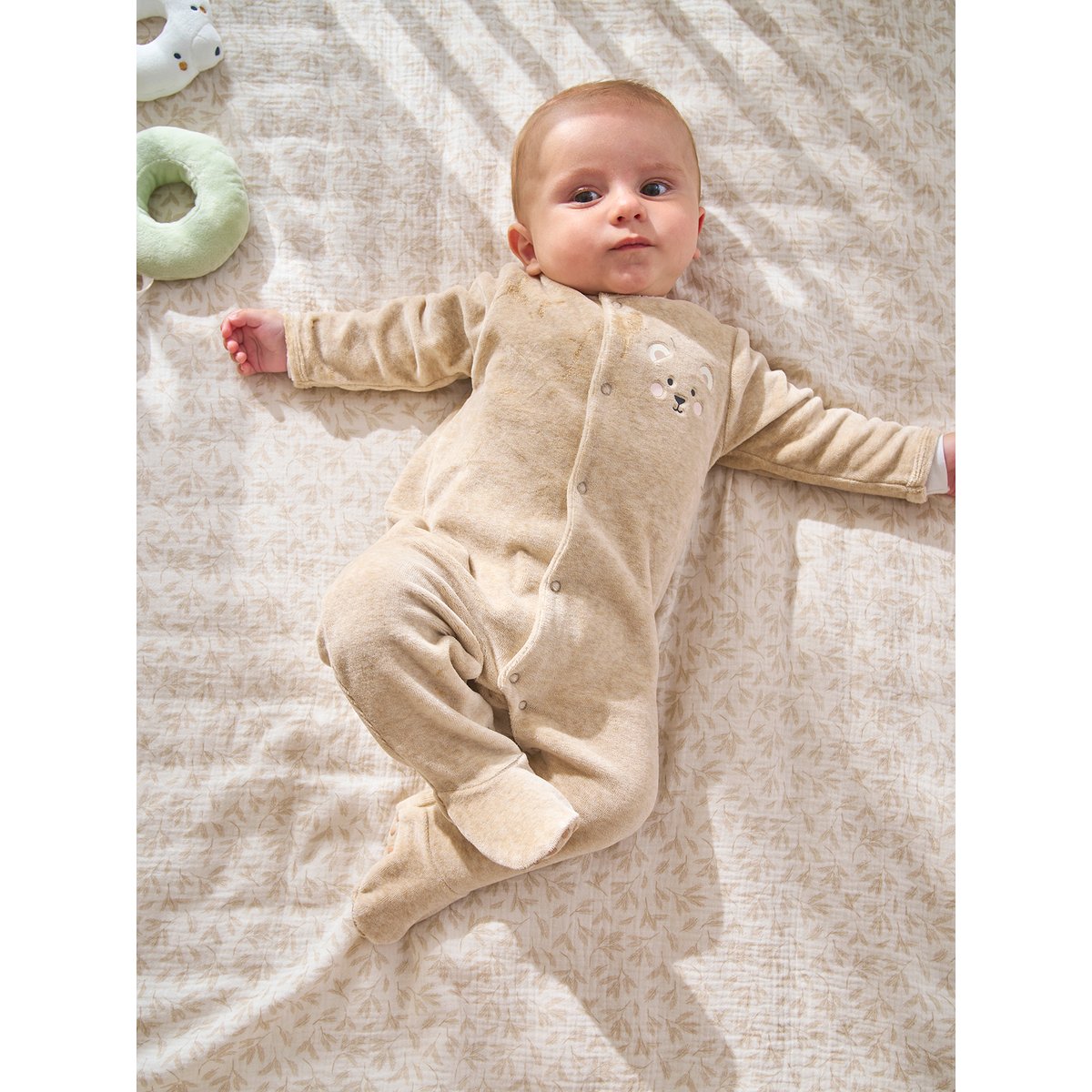 Couverture / Fond de parc en gaze de coton HYGGE beige imprimé, VERTBAUDET