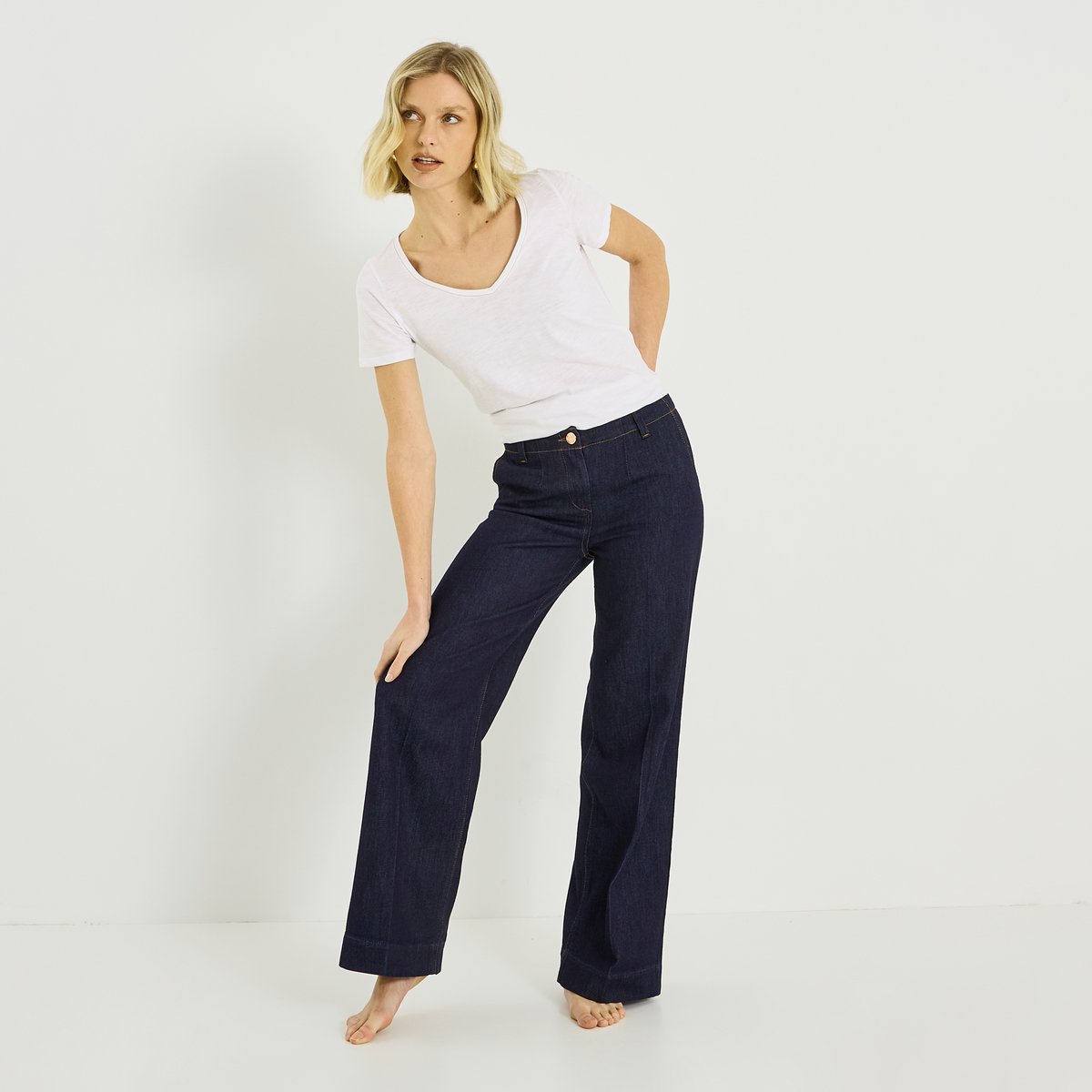 Jean flare PRATO F02 bleu brut, GRAIN DE MALICE