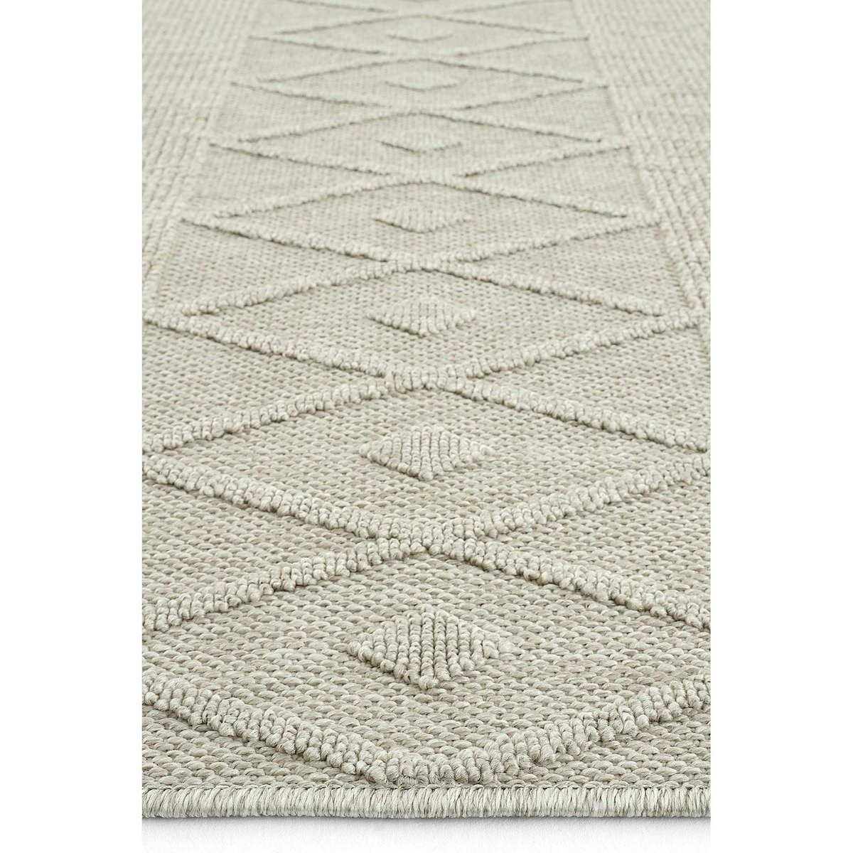 Tapis gris motifs losanges – franges, 120x180 cm ISTANBUL gris, PIER IMPORT