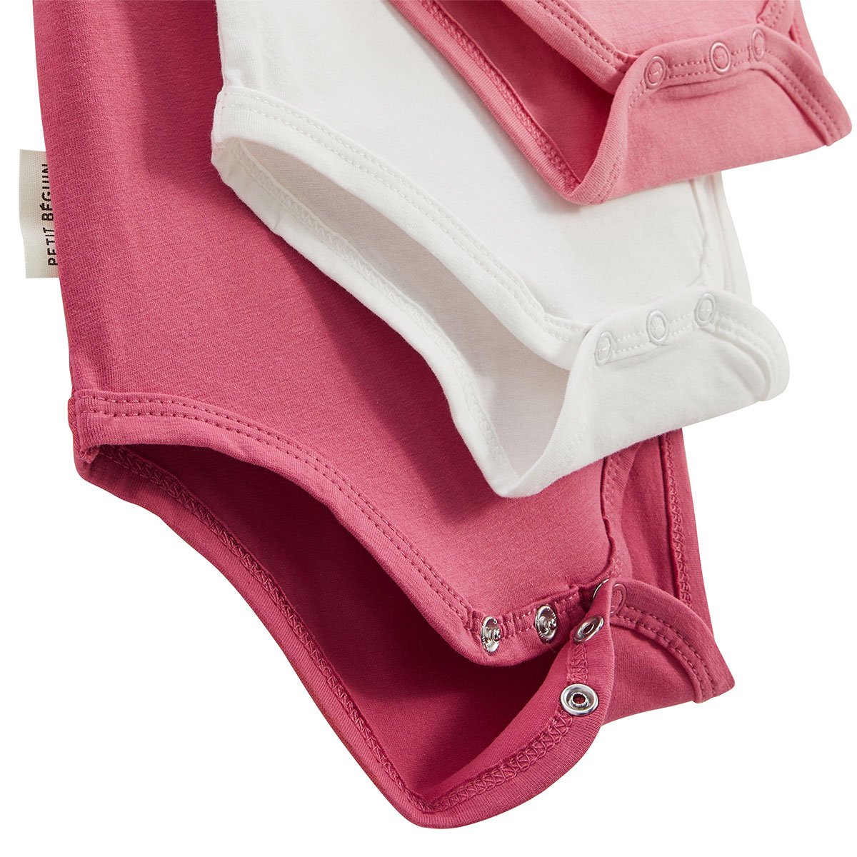 Lot de 3 bodies bébé manches courtes Anaelle rose, PETIT BEGUIN