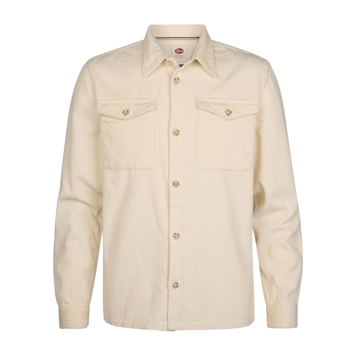 Plain Long Sleeve Regular Fit Shacket ecru , PETROL INDUSTRIES