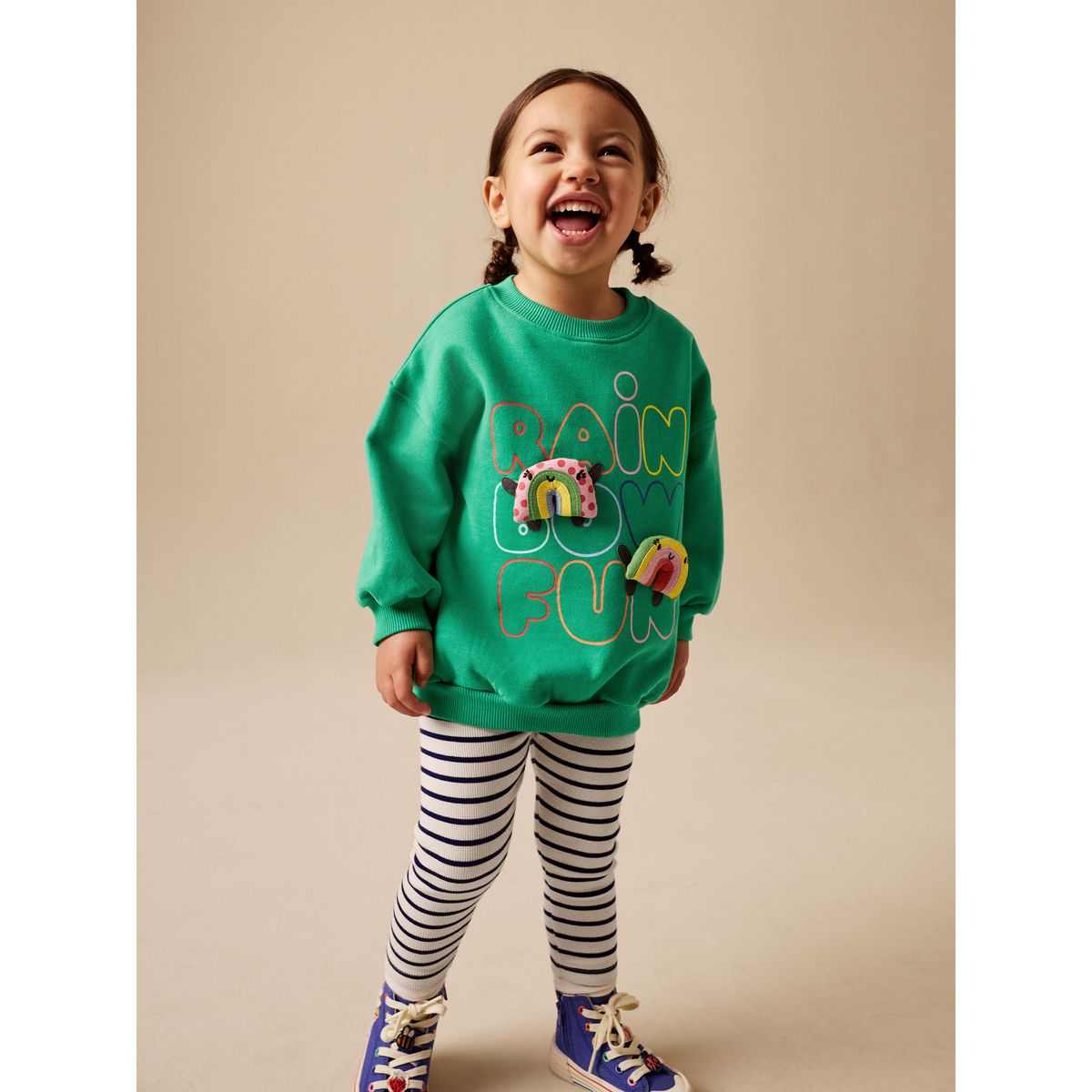 Ensemble legging évasé et sweat arc-en-ciel vert, NEXT