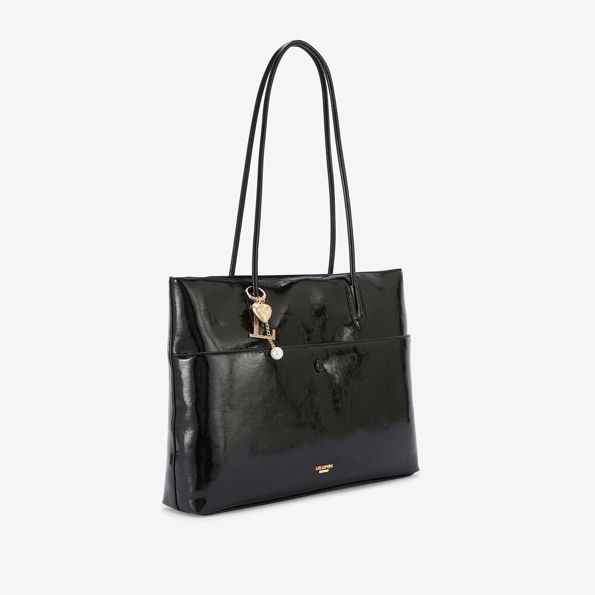 Grand sac shopper  Rosario noir,doré, LOLLIPOPS