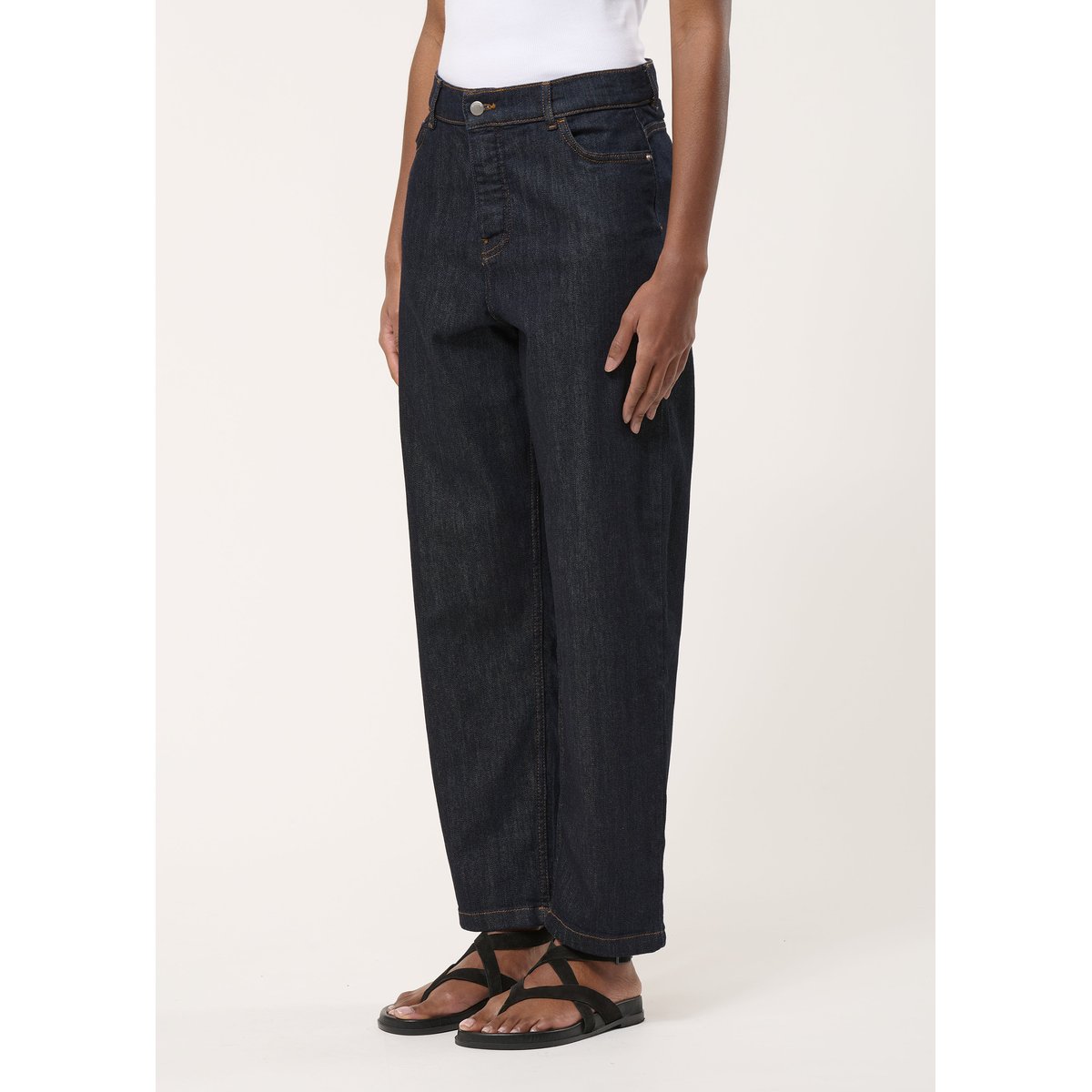 Jean mom taille haute en coton biologique brut, HUMILITY