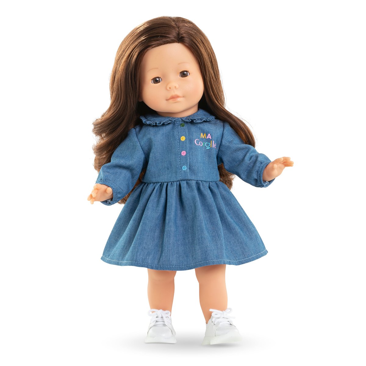 Robe Denim Manches Longues pour poupée ma Corolle couleur unique, COROLLE