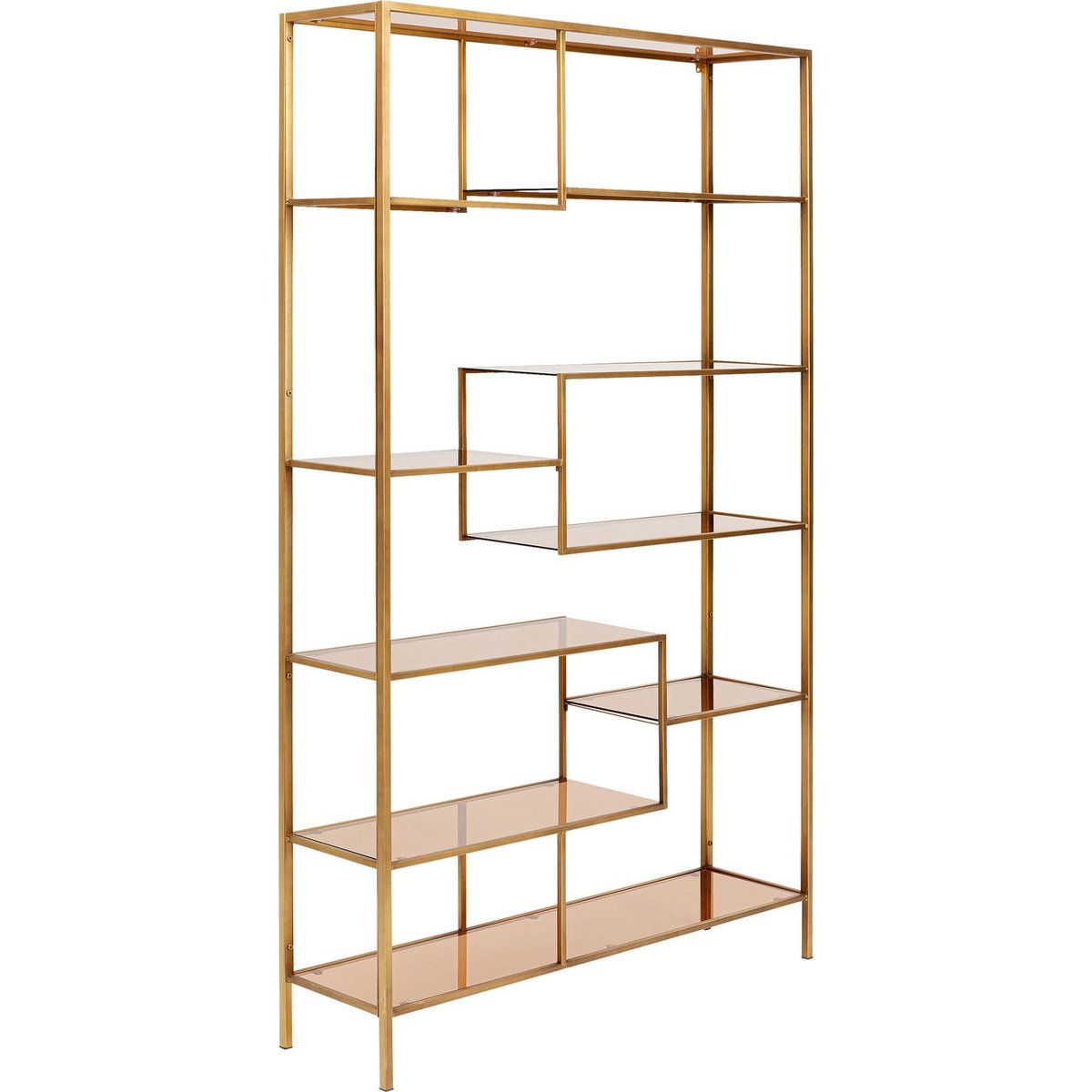 Étagère en verre et acier 195x115cm, LOFT or, KARE DESIGN