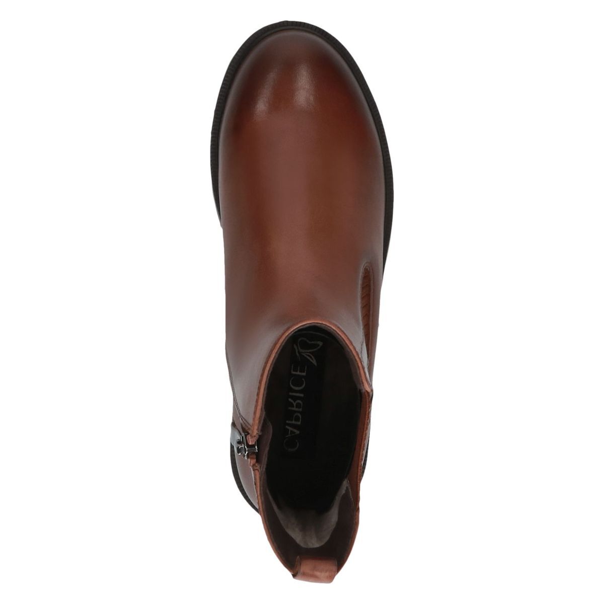 Bottine Chelsea zippée marron mocca combiné, CAPRICE