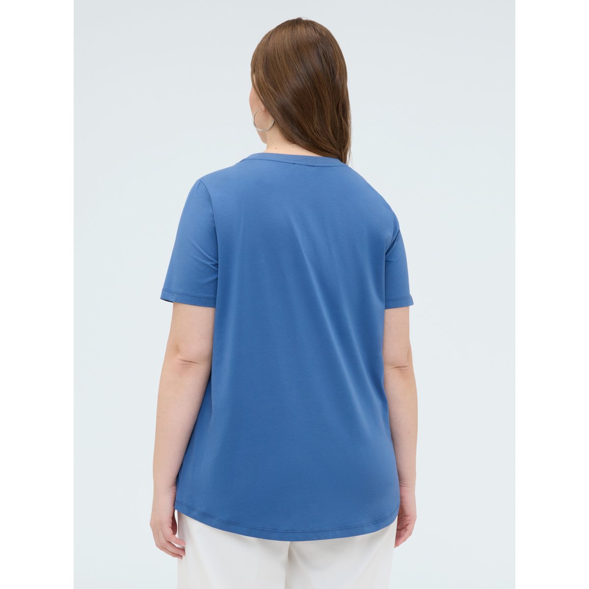 T-shirt avec cœurs et strass bleu, FIORELLA RUBINO