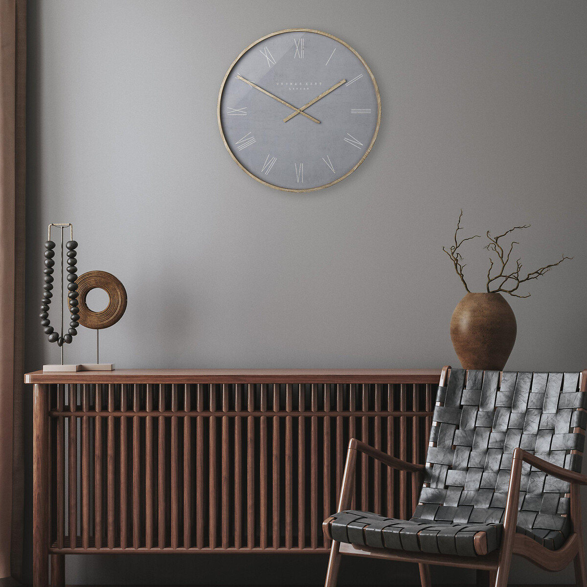 Nordic 21" Large Wall Clock cement, THOMAS KENT