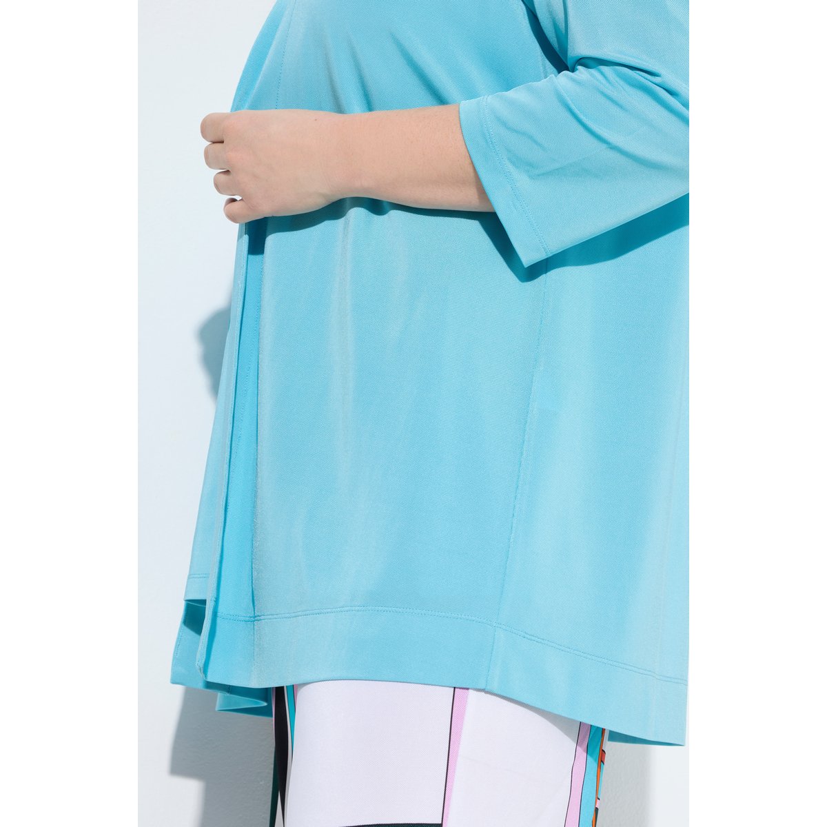 Veste en piqué au tombé fluide bleu turquoise, ULLA POPKEN