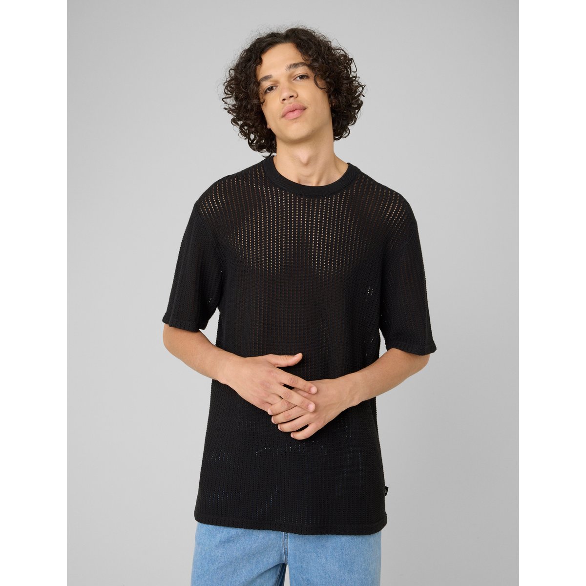 T-shirt maille filet noir, BZB