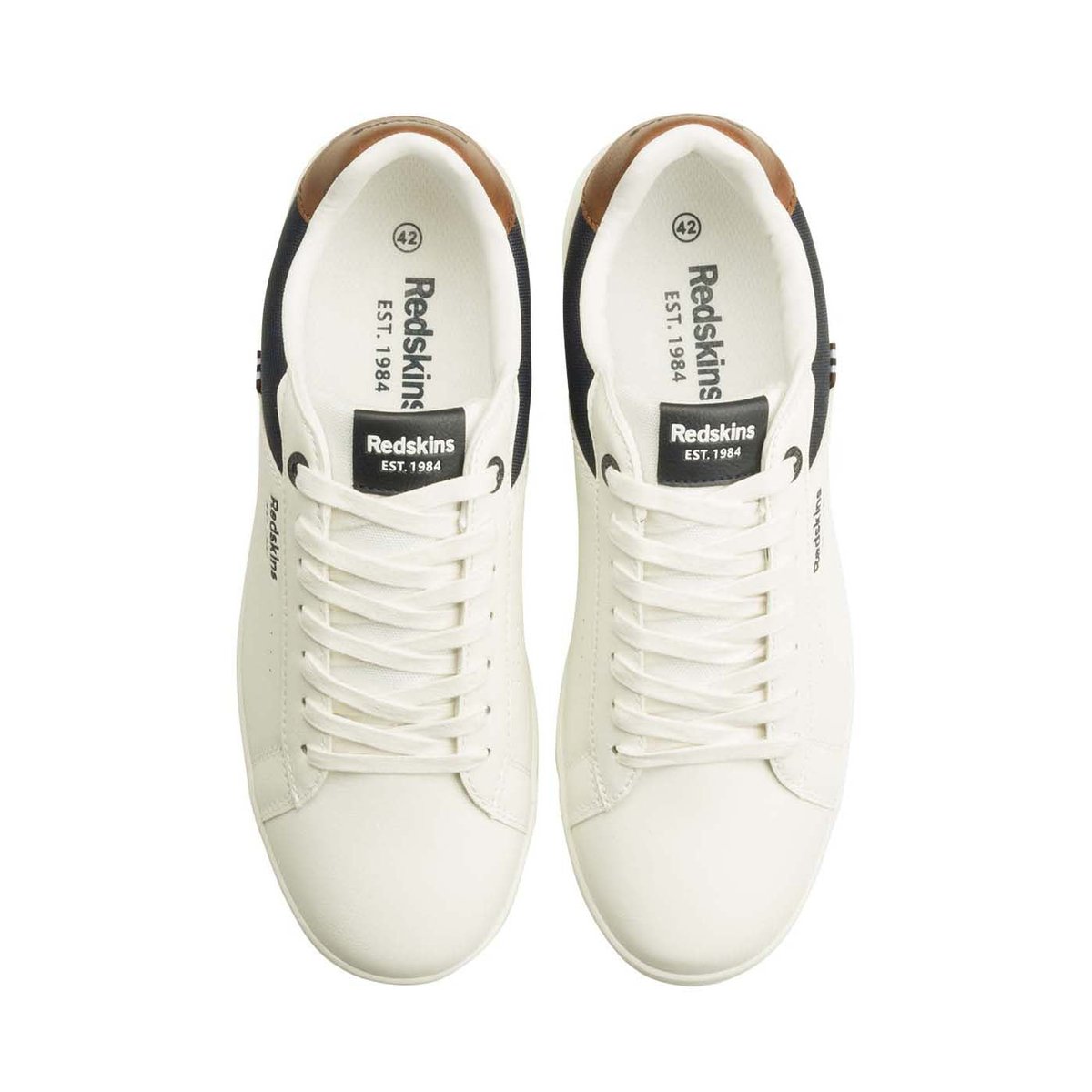 Baskets marron GUNRAY blanc+marine+cognac, REDSKINS