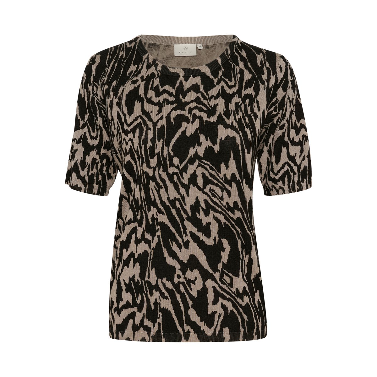 Pullover tricoté noir/elephant graphic lines, KAFFE