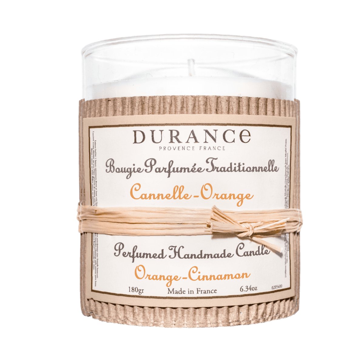 Bougie parfumée CANNELLE ORANGE couleur unique, DURANCE