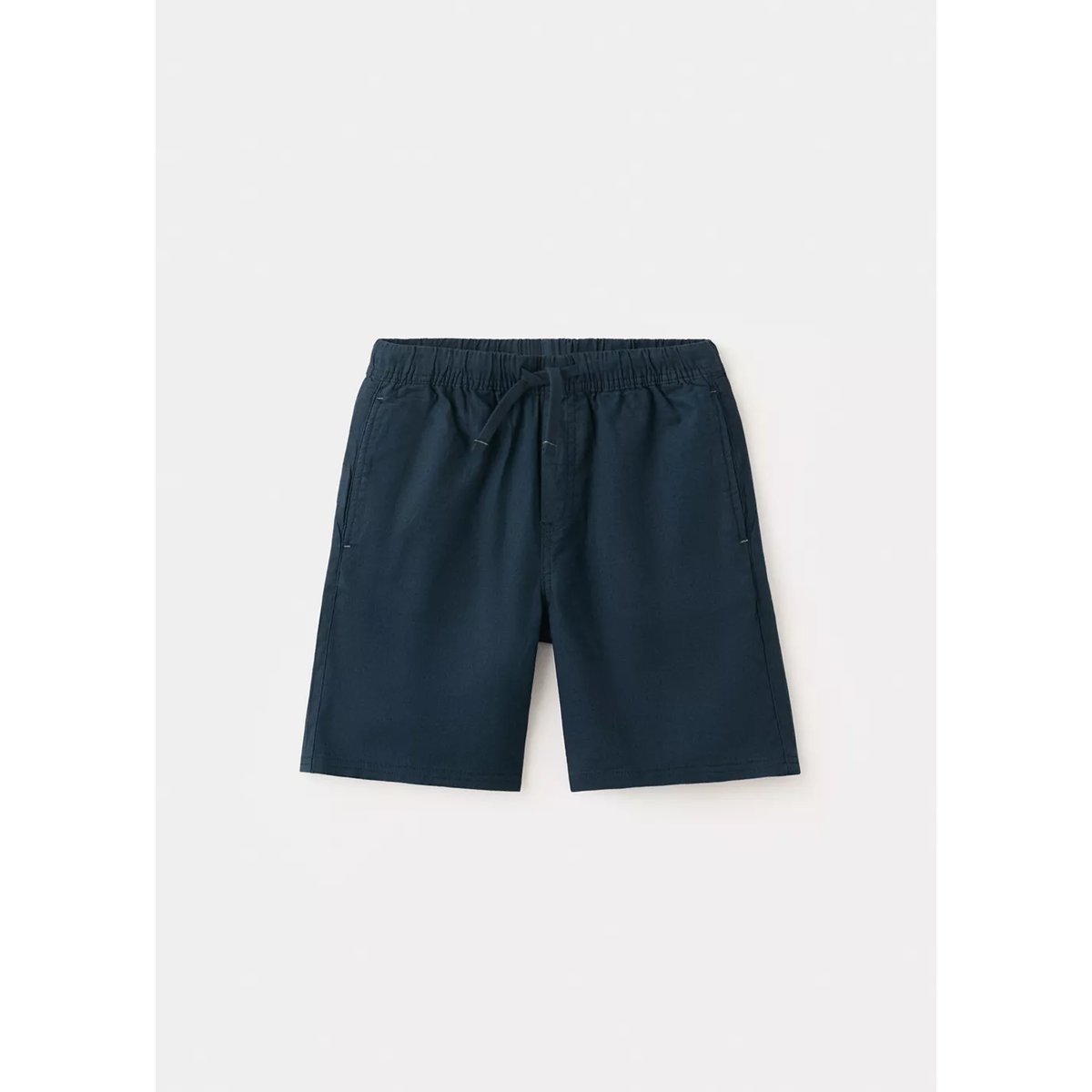 Bermuda coton et lin mélangé bleu marine, MANGO KIDS