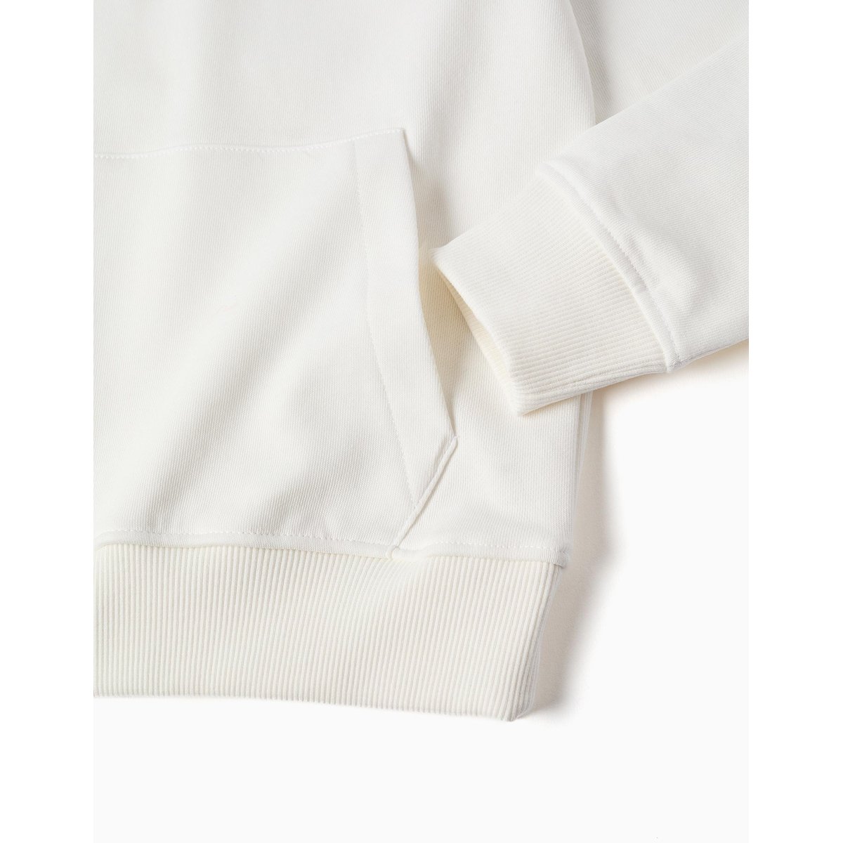 Sweat à capuche avec broderie en bouclettes ZY blanc, ZIPPY