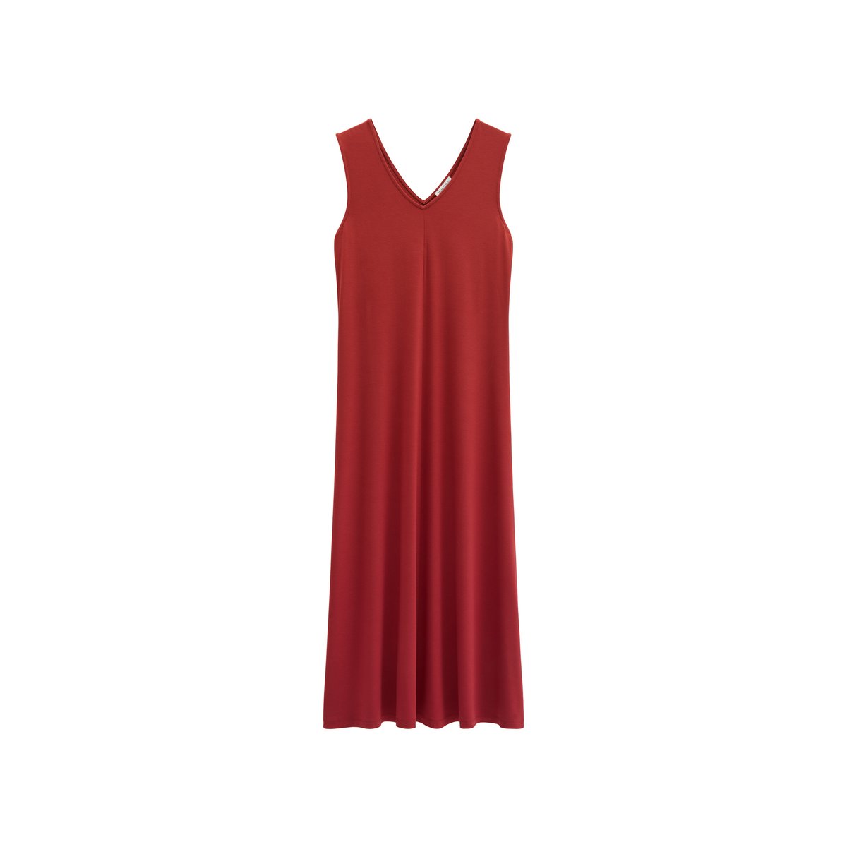 Robe en jersey à col en V shaped en LENZING™ ECOVERO™ dunkelrot, MARC O'POLO